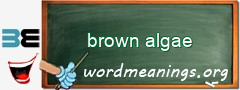 WordMeaning blackboard for brown algae